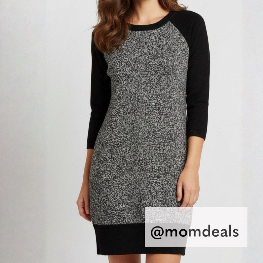 LOFT Sweater Sheath Dress Thick & Cozy 3/4 Sleeve Wool|Rayon|Cotton Size M NWT